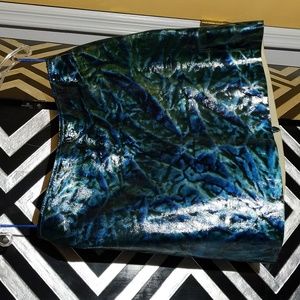 Wilsons Shiny Blue Patent Leather Skirt NWOT